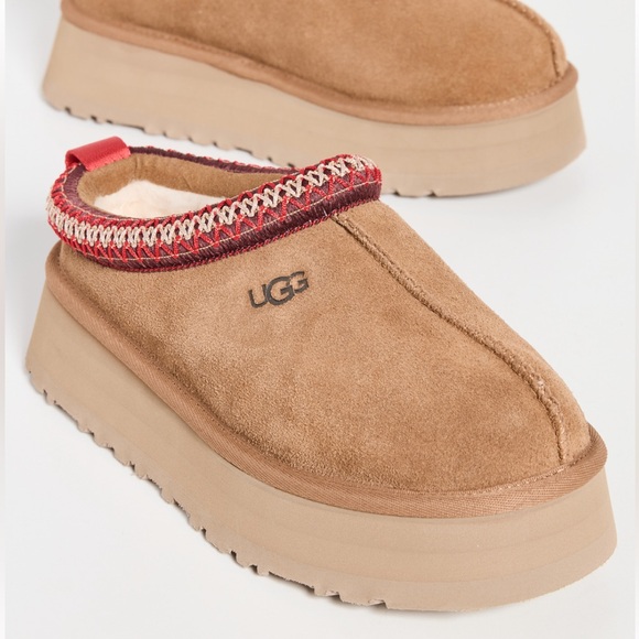UGG Tan and Red Women's Slippers - Picture 3 of 3